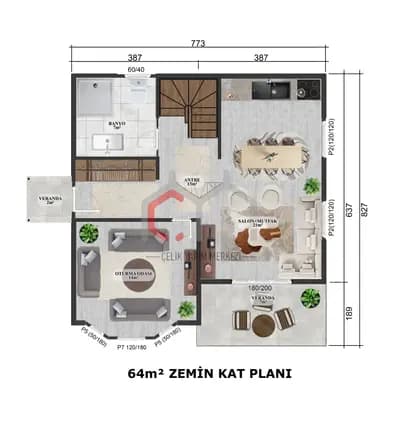 126m2 ZEMİN KAT