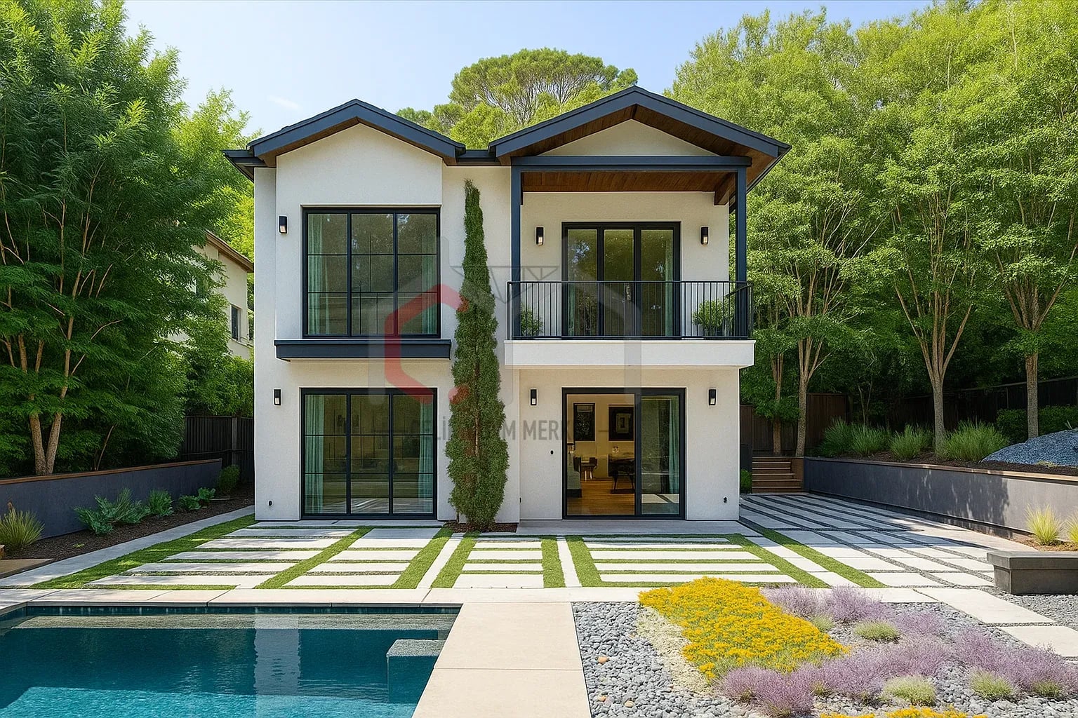 136 m2 4+1 çift katlı prefabrik villa