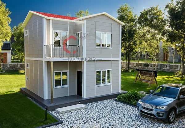 82 m2 çift katlı prefabrik