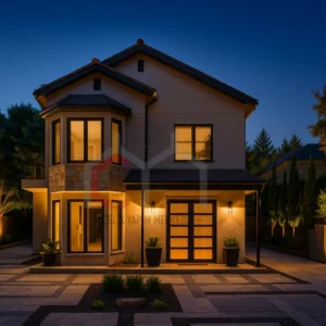152 m2 4+1 Çift Katlı Prefabrik Villa gece