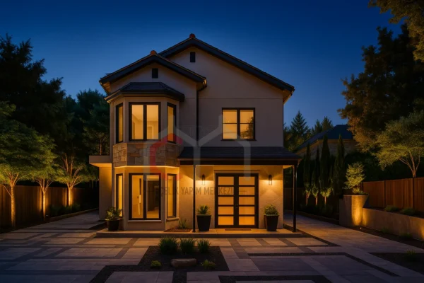 152 m2 4+1 Çift Katlı Prefabrik Villa gece