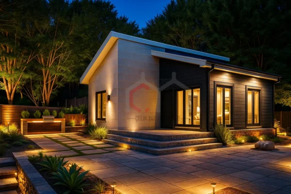 49 m2 Prefabrik Villa gece