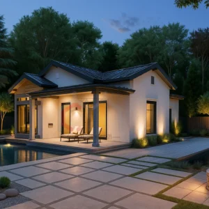 85 m2 Tek Katlı Prefabrik Villa gece
