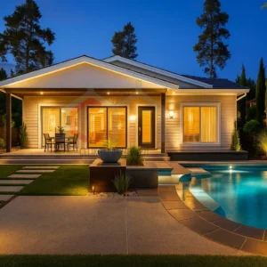 Tek Katlı Prefabrik Villa 135 m2 gece