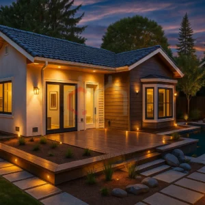 Tek Katlı Prefabrik Villa 89 m2 gece